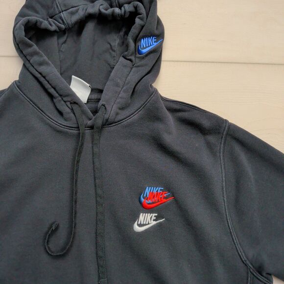 Nike Sportswear French Terry Pullover Hoodie Mens Medium Black DD4666-010 - Picture 2 of 12